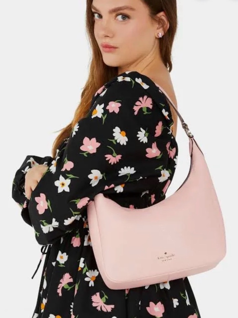 kate spade Pink Leather Pebble Hobo Bag with Gold Hardware - Picture 2 of 5